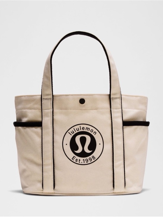 lululemon athletica Handbags - Lululemon Daily Multi-Pocket Mini Canvas Tote with Black Trim